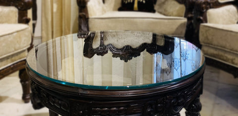 Circular Clear Toughened Glass Coffee Table-Top