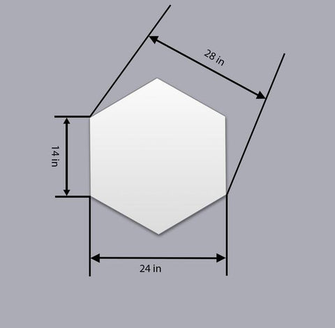 Frameless Hexagonal Beveled Mirror For Living & Bathroom Wall