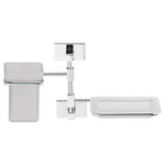 FLAIR Glass Soap, Toothbrush and Toothpaste Holder, Brass Fittings (Elegant)
