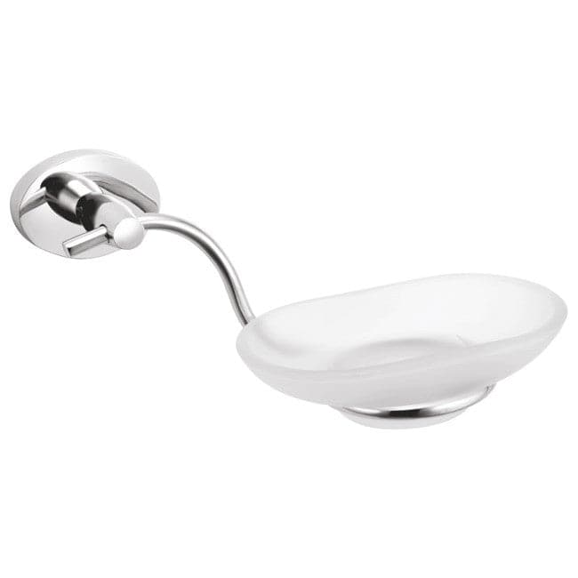 GLASS SOAP DISH with brass fittings (chrome finish)- FA-8GD