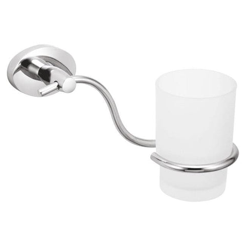 GLASS TUMBLER, brass fittings (chrome finish)- FA-8GT