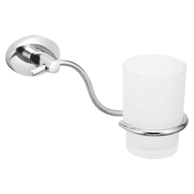 GLASS TUMBLER, brass fittings (chrome finish)- FA-8GT