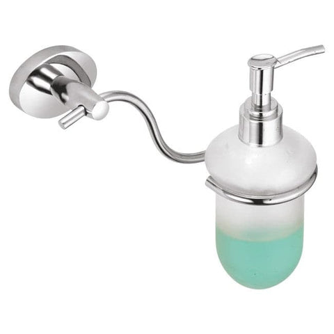 GLASS SOAP DISPENSER, brass fittings (chrome finish)- FA-8GSD