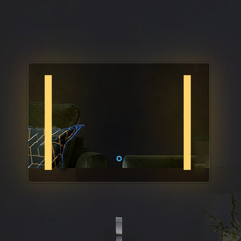 Sunlit Line LED Bathroom Mirror | Rectangular Design with Warm White Glow
