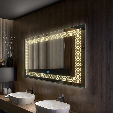 Motif Connect Rectangular LED Bathroom Mirror | Warm White Light & Modern Design