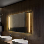 Sunlit Line LED Bathroom Mirror | Rectangular Design with Warm White Glow