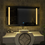 Sunlit Line LED Bathroom Mirror | Rectangular Design with Warm White Glow