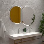 Semi Dual Round Bevelled Mirror Frameless