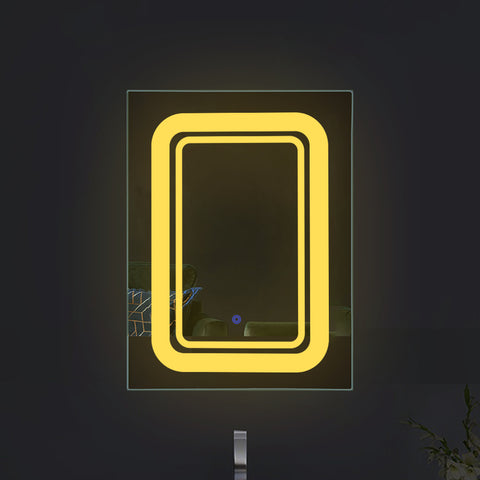 Duo Illuminated edge Glow - Rectangular LED Mirror for Bathroom -Dual-Color