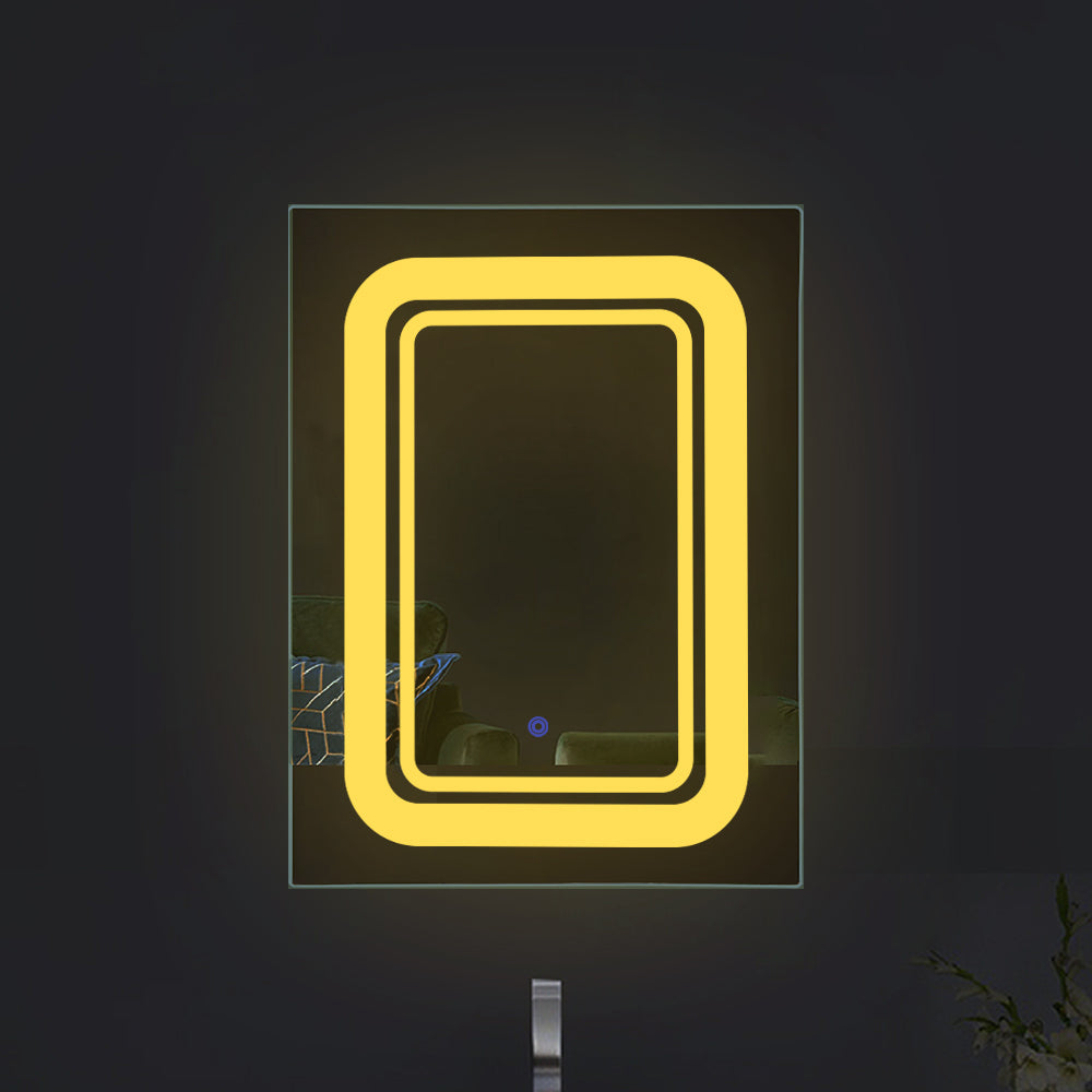 Duo Illuminated edge Glow - Rectangular LED Mirror for Bathroom -Dual-Color