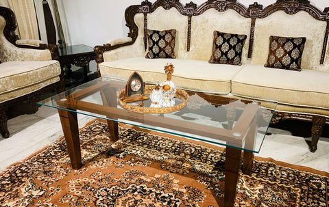 Rectangular Clear Toughened Glass Coffee table Top