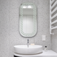 Capsule Frosted Beveled Designer Frameless Bathroom Mirror