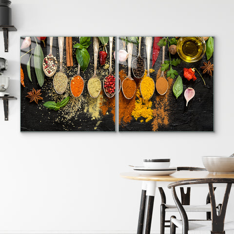 Multiframe Digital Glass Prints: Elevate Your Kitchen and Restaurant Decor with Spice Masala Paintings
