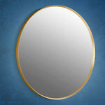 Round Golden Metallic Framed Mirror for Bathroom and Living Room