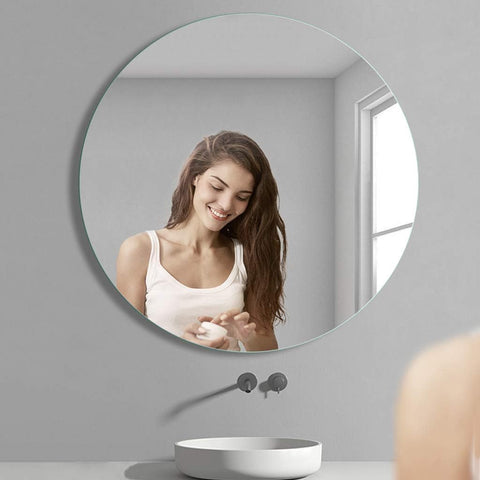 Frameless Round Wall Mirror | Perfect for Bathroom, Washbasin, Bedroom & Wall Mount