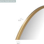 Rectangle Golden Metallic Framed with Curve Edges Mirror for Bathroom and Living Room