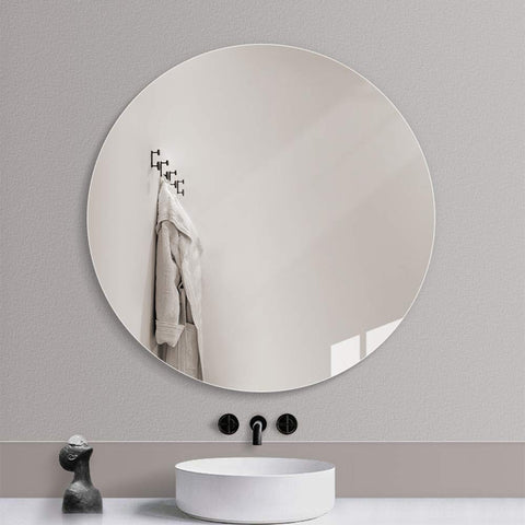 Frameless Round Wall Mirror | Perfect for Bathroom, Washbasin, Bedroom & Wall Mount