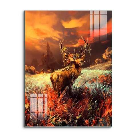 Abstract Frameless Wall Painting for Home: Modern Wildlife Deer
