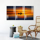 Abstract Modular Colourful Wall Painting for Living Room: Deep-Inside-Sunset Set of 3pcs