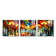 Abstract Multi Frame Colorful Wall Painting for Living Room: Rainy Light Blues