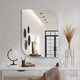 Frameless Asymmetrical Rectangular Mirror with Polished Edges for Living and Bathroom