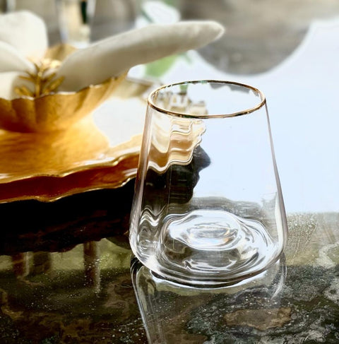 Como Stemless DOF Cocktail Glass with Gold Rim 500ml-Set of 6