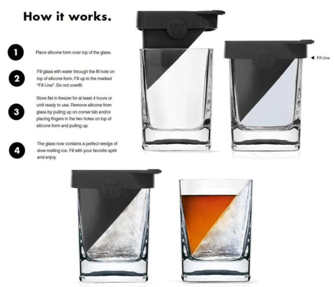 Wedge Ice Whiskey Glass Set Of 2