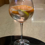 Ribbed gold rim Gin glass Set of 6Pcs White box