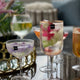 Ribbed gold rim Gin glass Set of 6Pcs White box