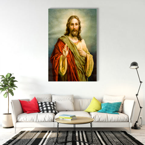 Beautiful Jesus Christ Wall Painting on Glass