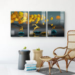 Abstract Modular Colourful Wall Painting for Living Room: Beautiful Scenery Mural Arts-Set Of 3pcs
