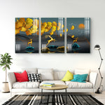 Abstract Modular Colourful Wall Painting for Living Room: Beautiful Scenery Mural Arts-Set Of 3pcs