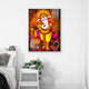 Beautiful Wall Painting for Home: Lord Ganesha With Flute Colourful Painting