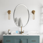 Frameless Oval Beveled Mirror for Bathroom