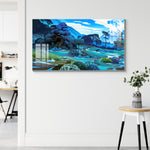 Blue Valley Nature Art Wall Painting for Home