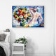 Abstract Frameless Beautiful Wall Painting for Home: Bouquet Woman Sitting near flowers painting