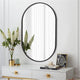 Capsule Matte Black Metallic Framed Mirror for Bathroom and Living Room