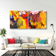 Colourful Multi Frame Wall Painting for Living Room: Modern Oil Art set of 2pcs