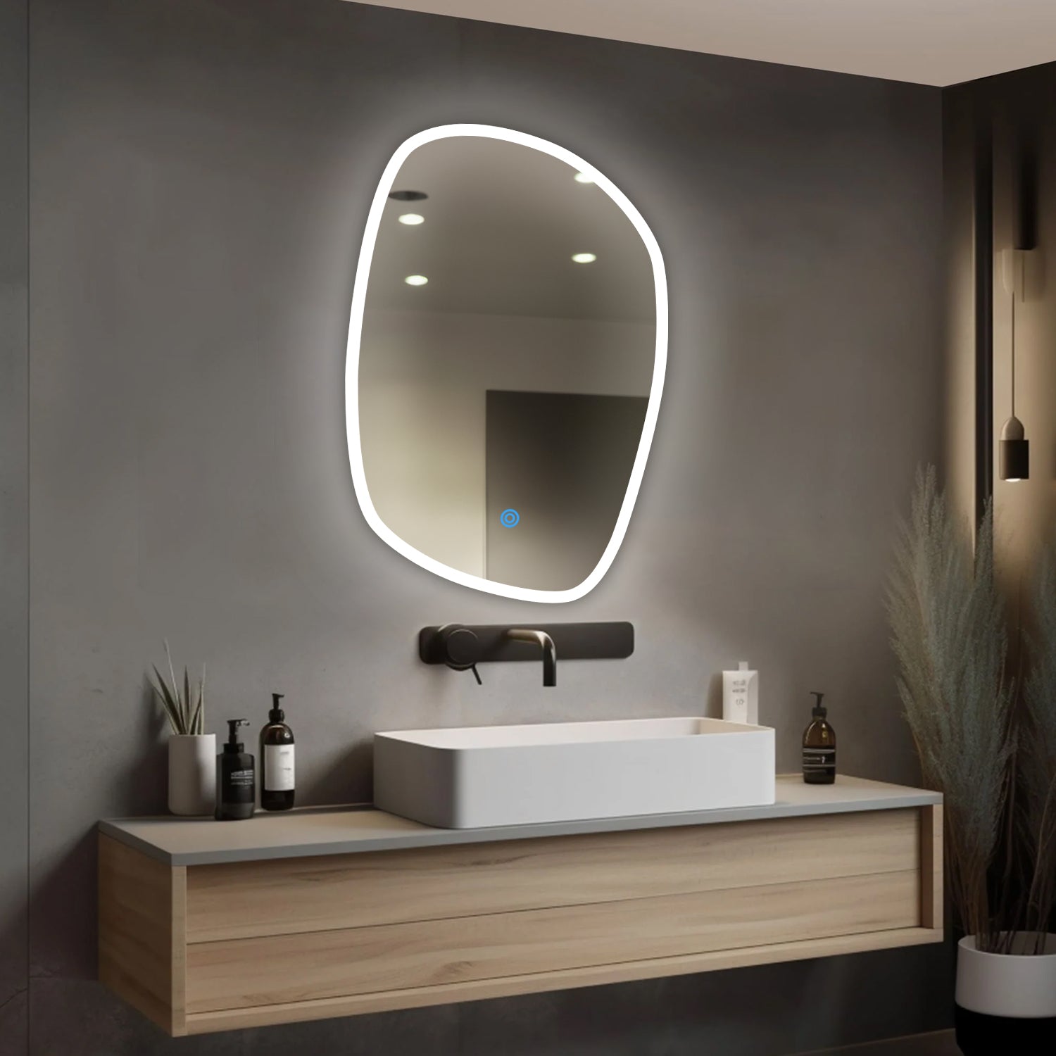 Zigzag - LED Mirror - Natural White Light - Rectangular – Flair Glass