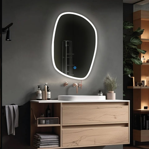 Connected Edge Glow LED Bathroom Mirror - Natural White Light - Oval