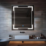 Cut Edge Corner Glow - LED Bathroom Mirror Natural White Light - Rectangular