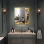Cut Edge Corner Glow LED Mirror for Bathroom - Warm White Light - Rectangular