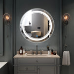Moon Disc Duo Edged - LED Mirror for Bathroom - Natural White Light - Round