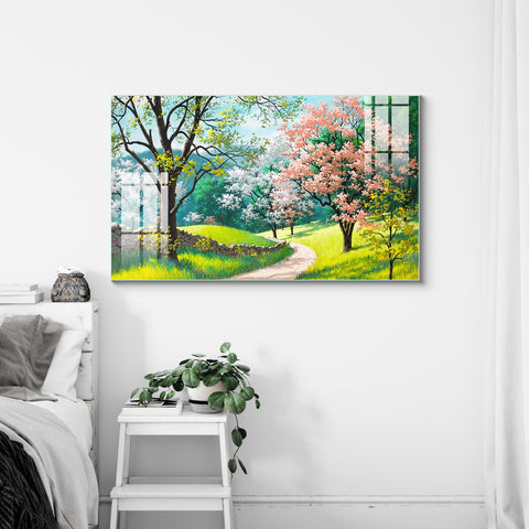 Digital Art Wall Painting for Home: Beautiful Spring Trees Paintings