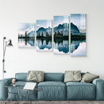 Multiple Frame Wall Painting For Living Room: Enlarging Mountain Scenery