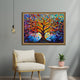 Frameless Eternal Bloom Vibrant Mosaic Tree Glass Art – Abstract Glass Painting for Wall Décor