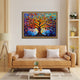Frameless Eternal Bloom Vibrant Mosaic Tree Glass Art – Abstract Glass Painting for Wall Décor
