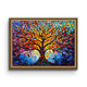 Frameless Eternal Bloom Vibrant Mosaic Tree Glass Art – Abstract Glass Painting for Wall Décor