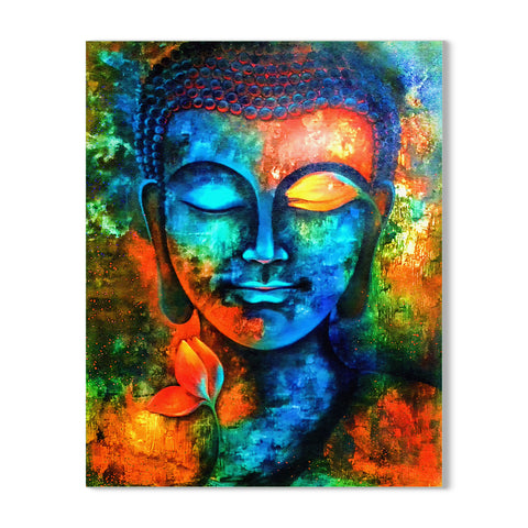 Wall Painting of Enlightening Gautam Buddha for home, living room. – Flair  Glass