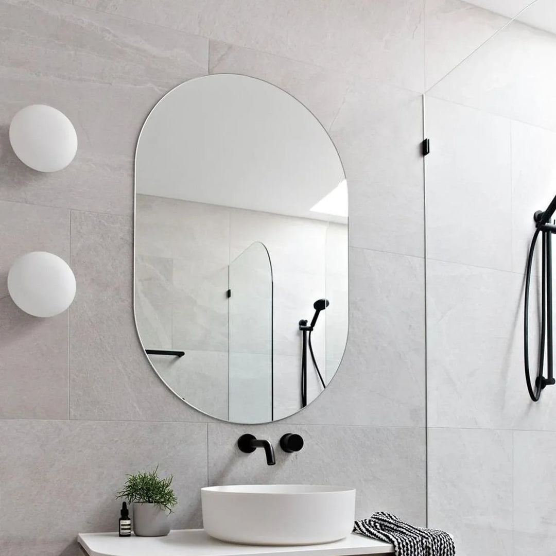 Capsule Frame Frameless Capsule Mirror for Bathroom – Flair Glass